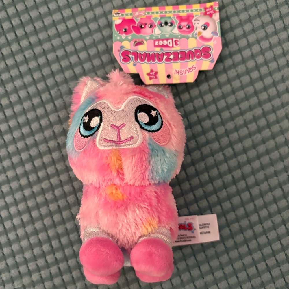 NWT Sqeezeamals Pink Horse Plush